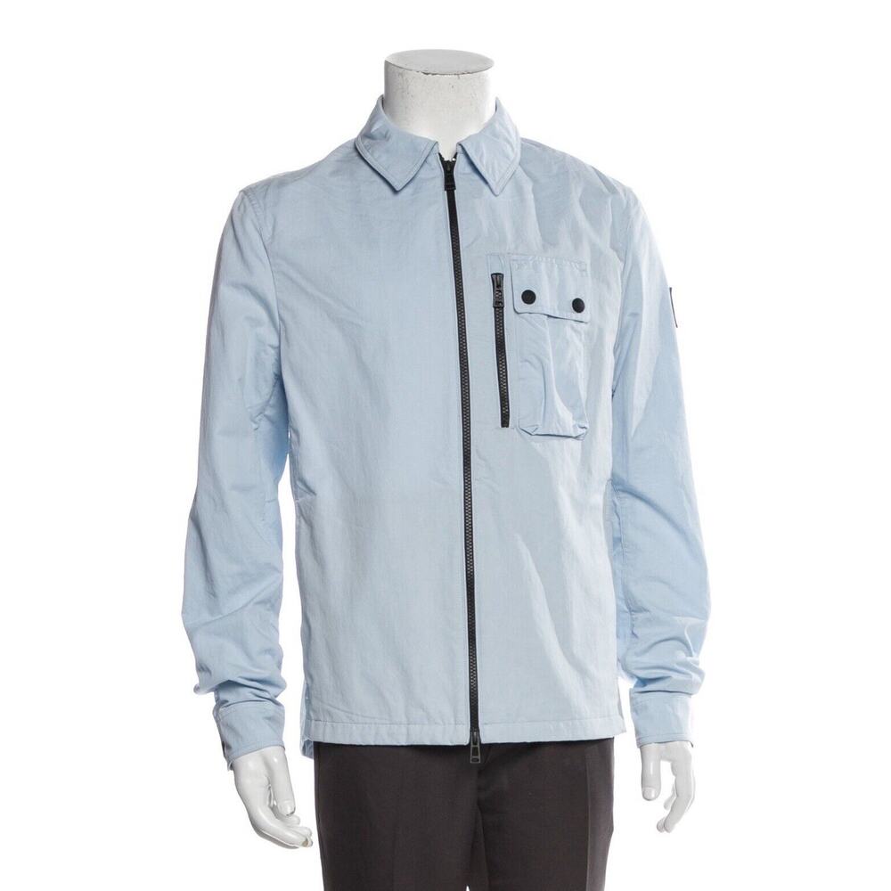 BELSTAFF Rail Overshirt Jacket Men Sz Medium‎ New Sample Sky Blue Tactical